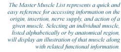 Muscle: Master Muscle List Home Page